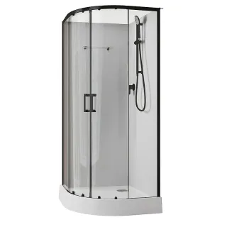 Душевая кабина Aquanet Passion EVO 282010 R 100x100 см профиль чёрный  стекло прозрачное